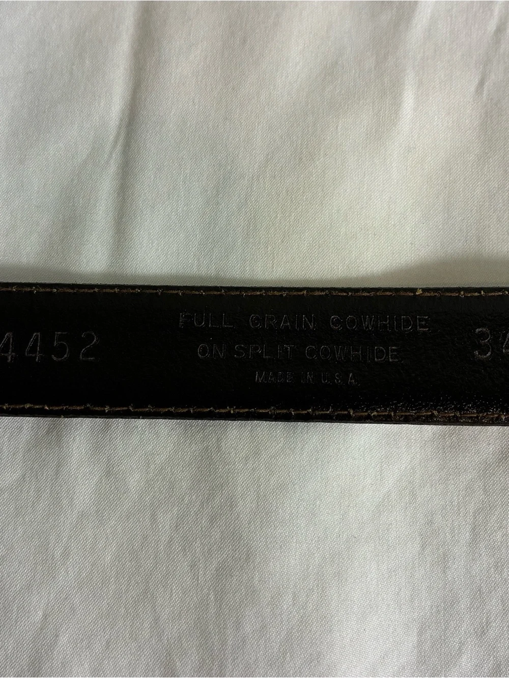 Vintage women’s belt Sz 34 full grain cowhide on split cowhide brass buckle